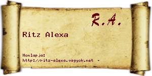 Ritz Alexa névjegykártya